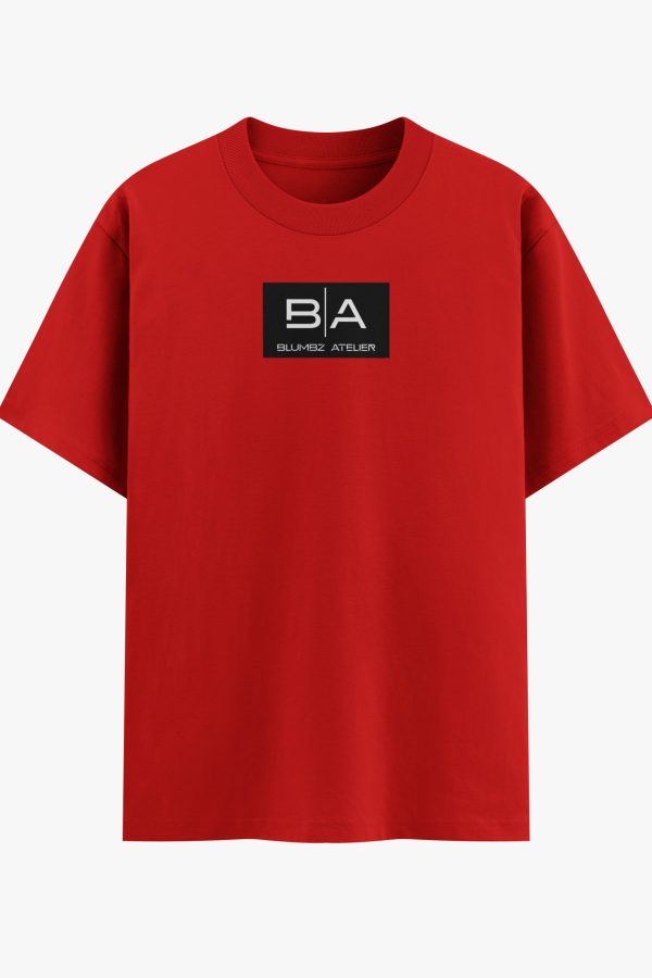 Blumbz Atelier Premium Logo Edition Tee – Red 240GSM ( Oversized )