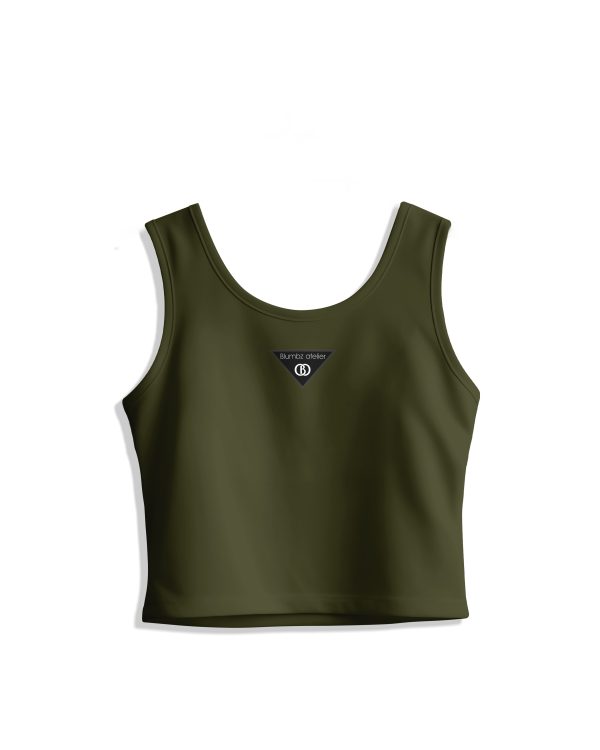 Blumbz Atelier CrestShield Crop – Olive Edge Edition