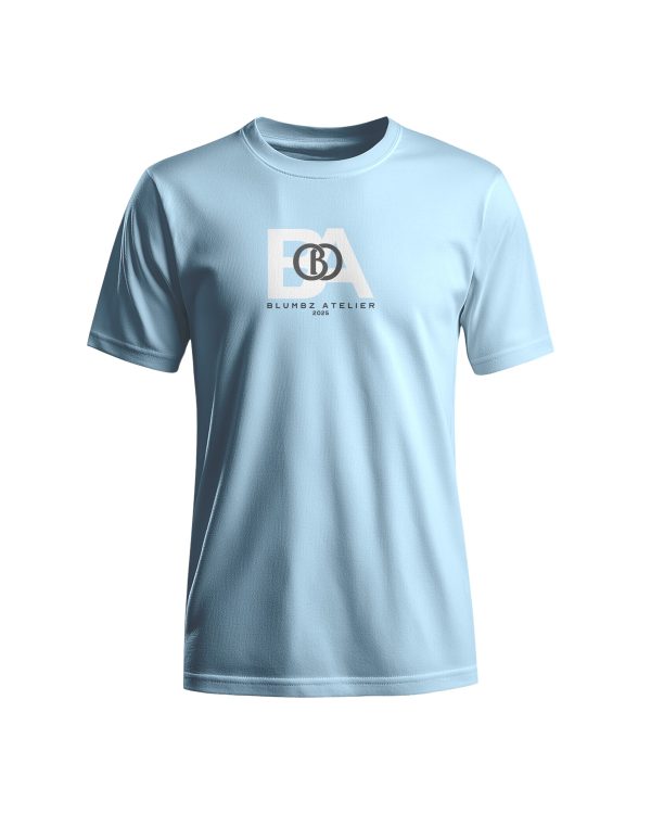 Blumbz Atelier Signature Crest Tee – Sky Serenity Edition