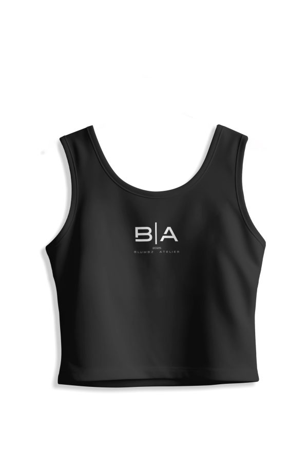 Blumbz Atelier B|A Emblem Crop Tank – Jet Black Edition