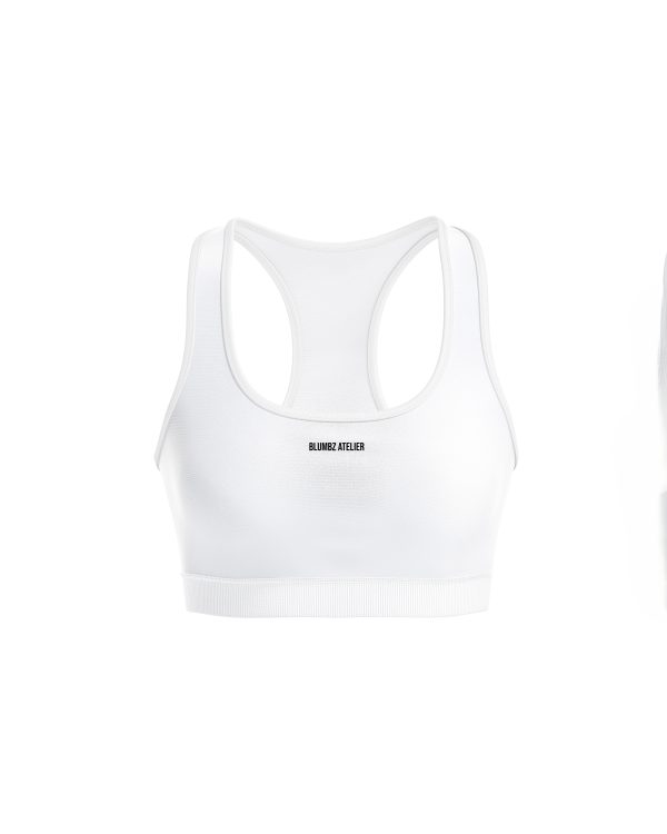 Blumbz Atelier LuxeFit Sports Bra – White Edition